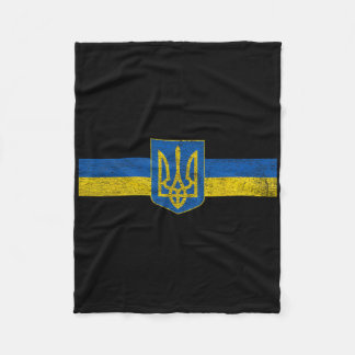 Ukraine Flag And Coat Of Arms Odessa Kiev 1  Fleece Blanket