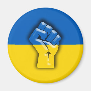 UKRAINE FLAG and FIST for Solidarity Magnet