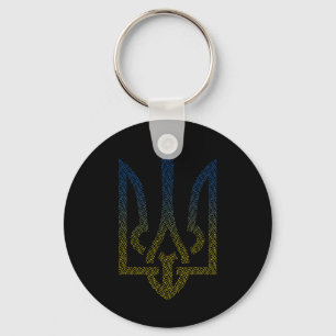 Ukraine Flag And Trident Ukrainian I Stand With Uk Key Ring