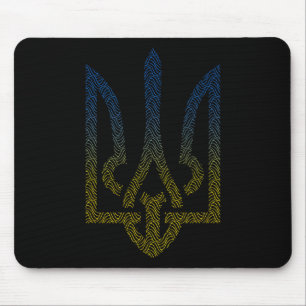 Ukraine Flag And Trident Ukrainian I Stand With Uk Mouse Mat