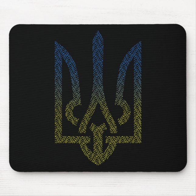 Ukraine Flag And Trident Ukrainian  Mouse Mat (Front)