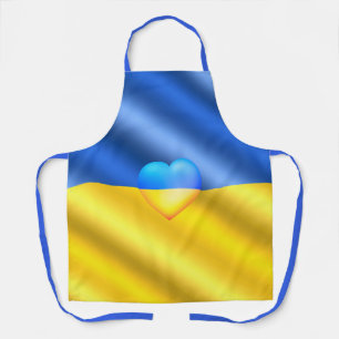 Ukraine Flag Apron Freedom Heart Ukrainian Gift