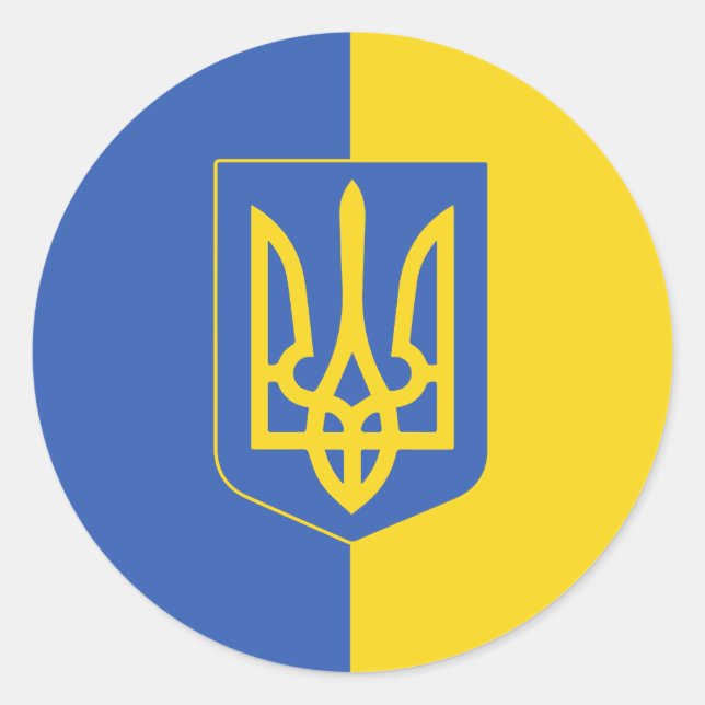 Ukraine Flag Blue and Yellow Classic Round Sticker (Front)