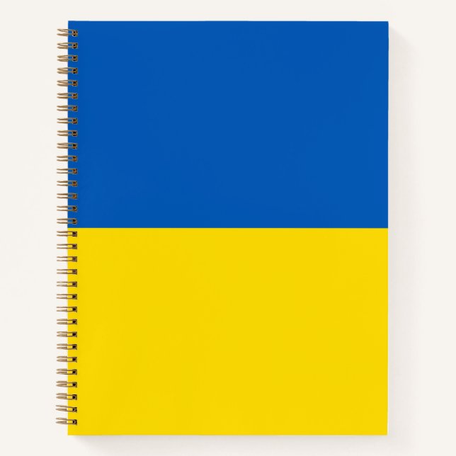 Ukraine flag blue and yellow modern notebook (Front)