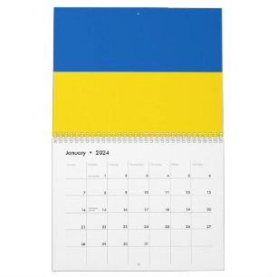 Ukraine flag blue and yellow patriotic modern calendar