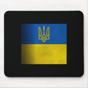 Ukraine Flag Blue And Yellow With Coat Of Arms Tri Mouse Mat