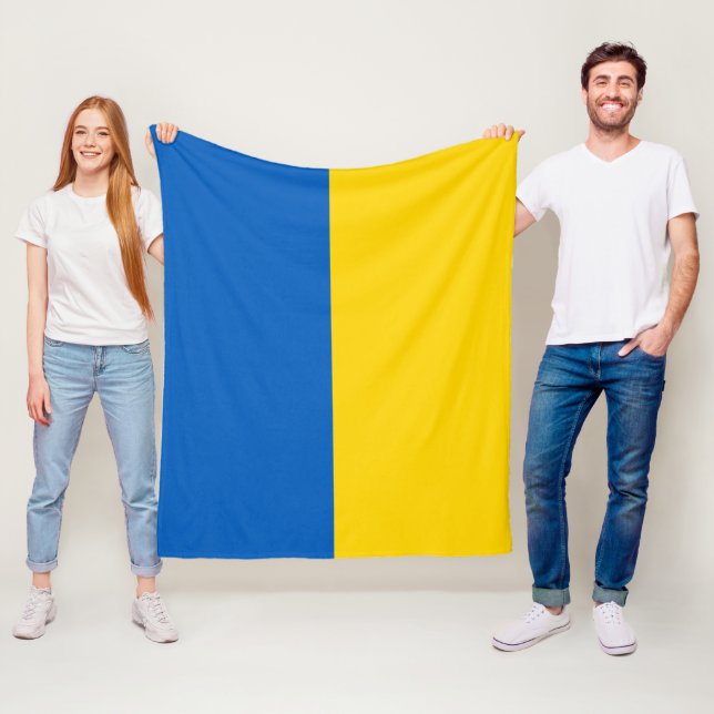 Ukraine Flag Blue Yellow Gold Patriotic Ukrainian  Fleece Blanket (In Situ)