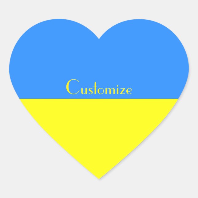 Ukraine Flag Blue Yellow Heart Thunder_Cove Heart Sticker (Front)