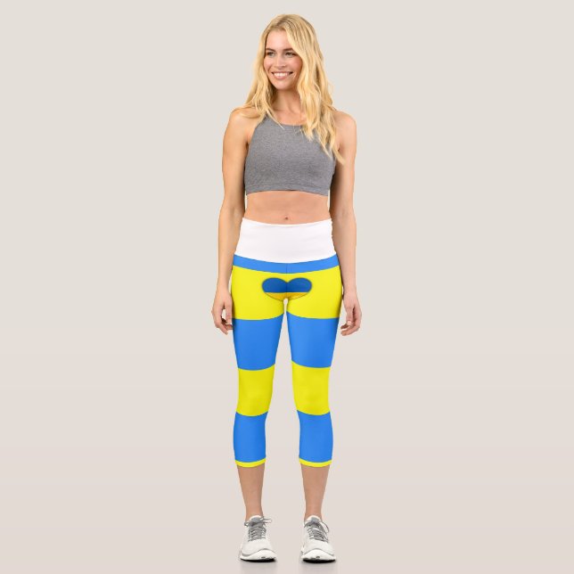 Ukraine Flag Blue Yellow Thunder_Cove Capri Leggings (Front)