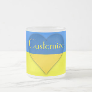 Ukraine Flag Blue Yellow Thunder_Cove Frosted Glass Coffee Mug