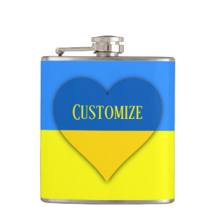 Ukraine Flag Blue Yellow Thunder_Cove  Hip Flask