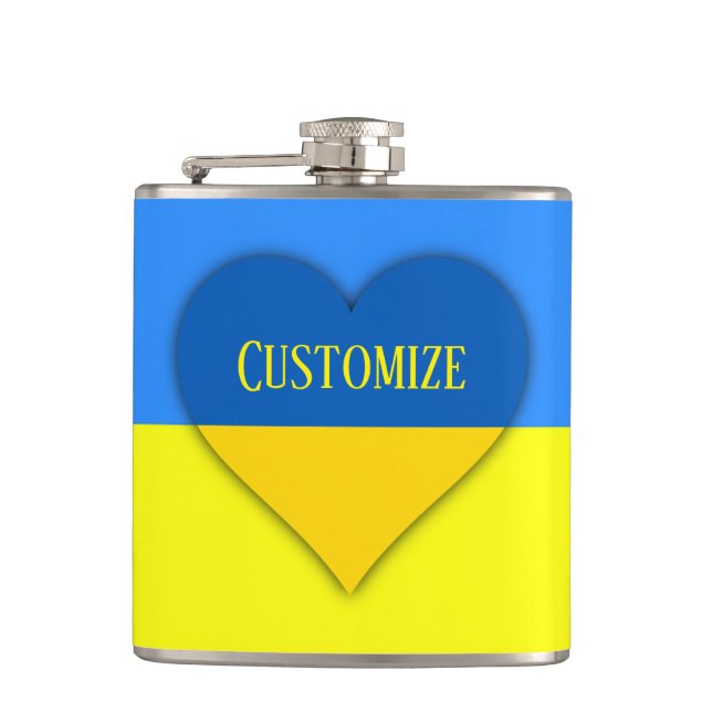 Ukraine Flag Blue Yellow Thunder_Cove  Hip Flask (Front)