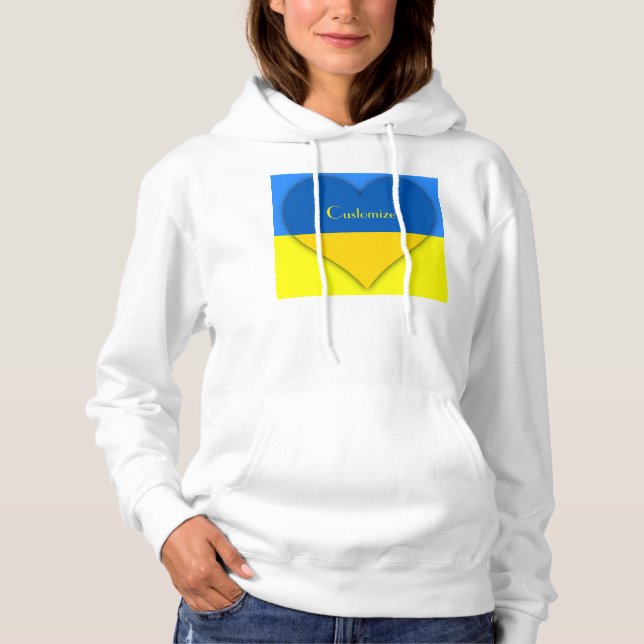 Ukraine Flag Blue Yellow Thunder_Cove   Hoodie (Front)