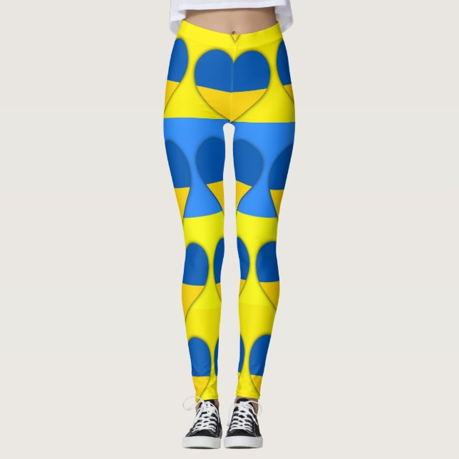 Ukraine Flag Blue Yellow Thunder_Cove  Leggings (Front)