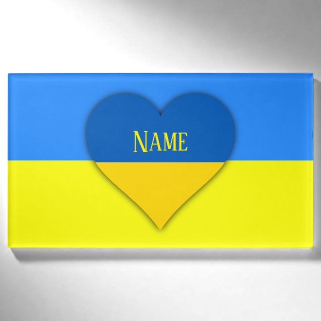 Ukraine Flag Blue Yellow Thunder_Cove  Name Tag (Front)