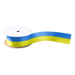 Ukraine Flag Blue Yellow Thunder_Cove Satin Ribbon