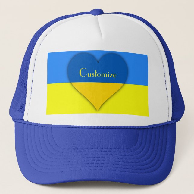 Ukraine Flag Blue Yellow Thunder_Cove Trucker Hat (Front)