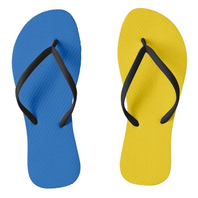 Ukraine Flag Blue Yellow Ukrainian Flip Flops (Footbed)