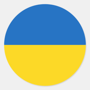 Ukraine Flag Blue Yellow Ukrainian Solidarity  Classic Round Sticker