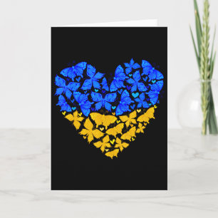 Ukraine Flag Butterfly Heart Vintage Ukrainian Lov Card