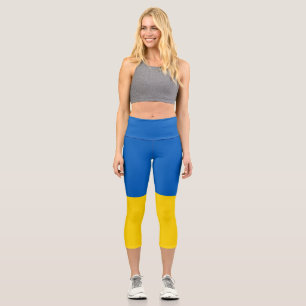 Ukraine flag capri leggings