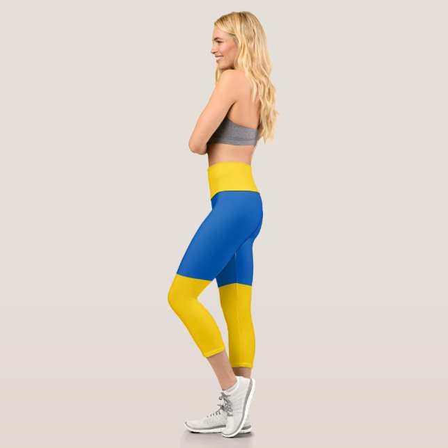 Ukraine Flag Capri Leggings (Left)