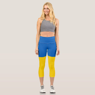 Ukraine flag capri leggings