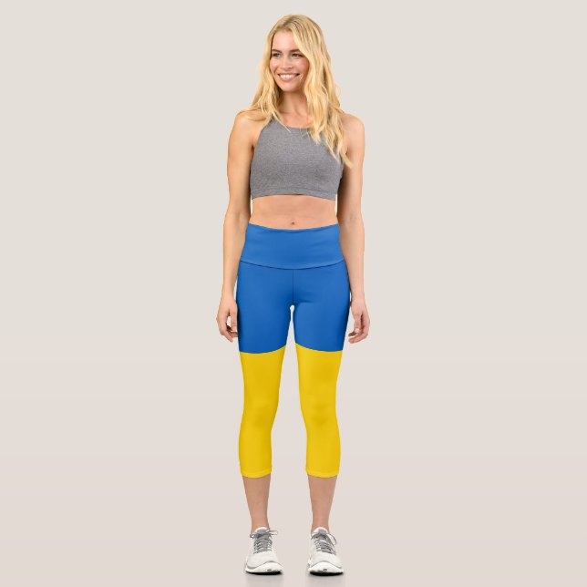 Ukraine flag capri leggings (Front)
