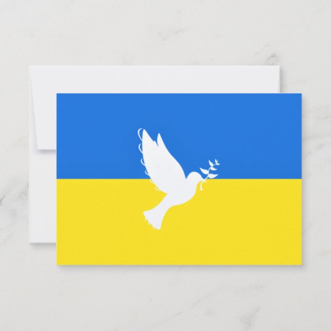 Ukraine Flag Cards Peace Dove Support Freedom (Back)
