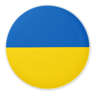Ukraine flag ceramic knob