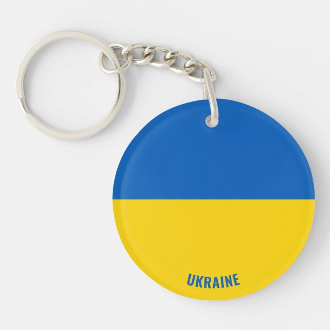 Ukraine Flag Charming Patriotic Key Ring (Front)