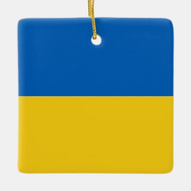 Ukraine Flag Christmas Ceramic Ornament (Front)