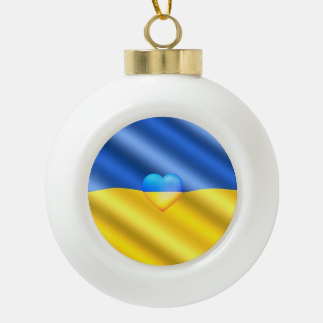 Ukraine Flag Christmas Ornament - Freedom Peace (Front)