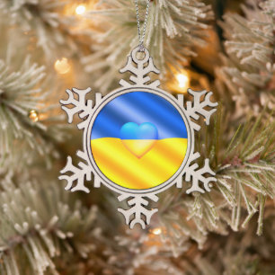 Ukraine Flag Christmas Ornament Peace Freedom