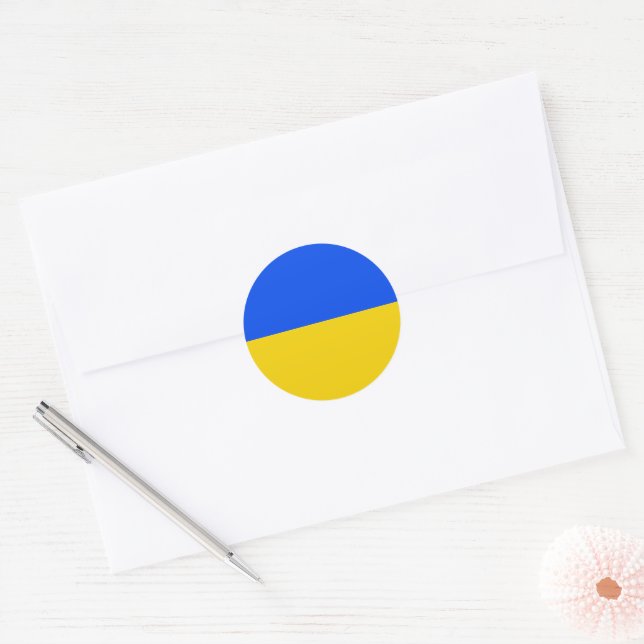 UKRAINE flag Classic Round Sticker (Envelope)