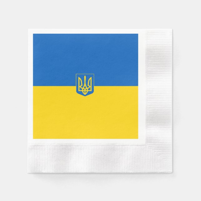 Ukraine flag-coat of arms  napkin (Front)