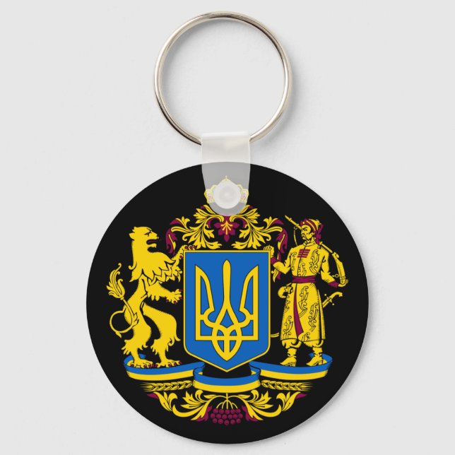 Ukraine flag Coat of arms tryzub National symbol  Key Ring (Front)