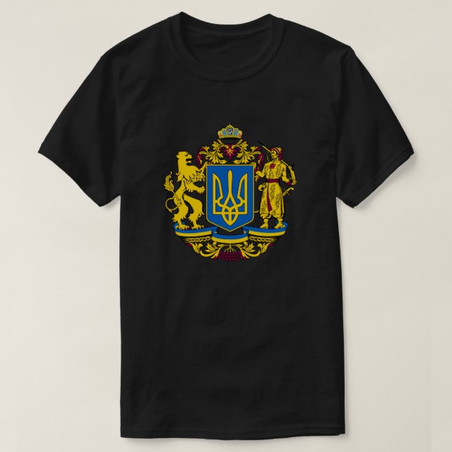 Ukraine flag Coat of arms tryzub National symbol T-Shirt (Design Front)