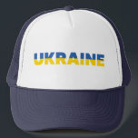 Ukraine Flag Colours Yellow Blue Modern Simple Trucker Hat<br><div class="desc">Design is blue and yellow,  Support Ukraine.</div>