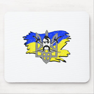 Ukraine Flag Cossack Warrior Ukrainian Tryzub Coss Mouse Mat