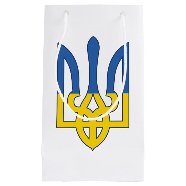 Ukraine Flag, Country Pride, Ukrainian Flag Small Gift Bag (Front)