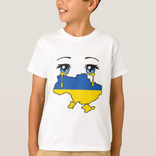 Ukraine Flag Crying Tears For Ukraine 1 T-Shirt