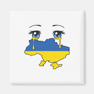 Ukraine Flag Crying Tears For Ukraine Magnet