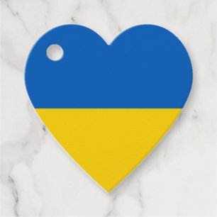 Ukraine Flag   Custom Text Heart Favour Tags