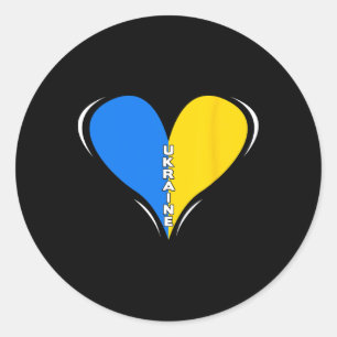 Ukraine Flag Design - Heart 1 Classic Round Sticker