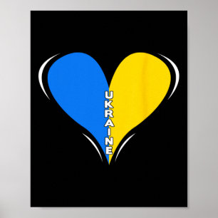 Ukraine Flag Design - Heart 1  Poster