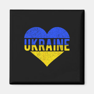 Ukraine Flag Design - Heart Magnet