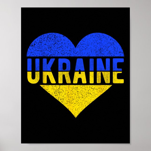 Ukraine Flag Design - Heart  Poster (Front)