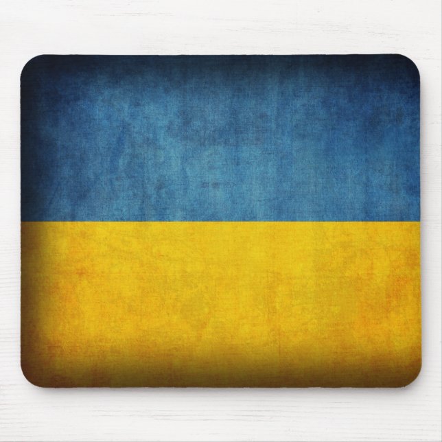 Ukraine Flag Distressed Mousepad (Front)