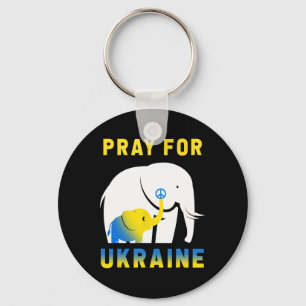 Ukraine Flag Elephant Vintage Ukrainian Ukraine Key Ring